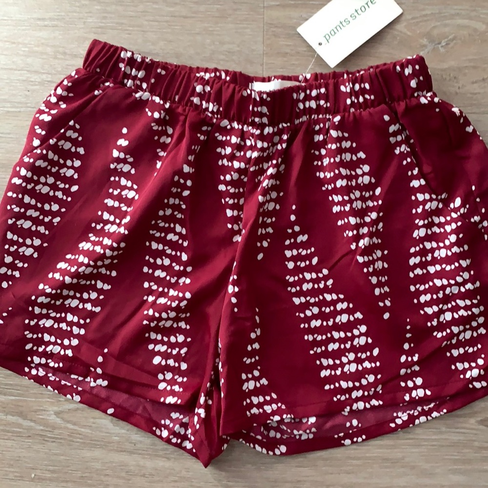 Never worn red and white shorts